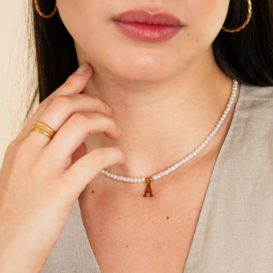 PEARL LETTER NECKLACE